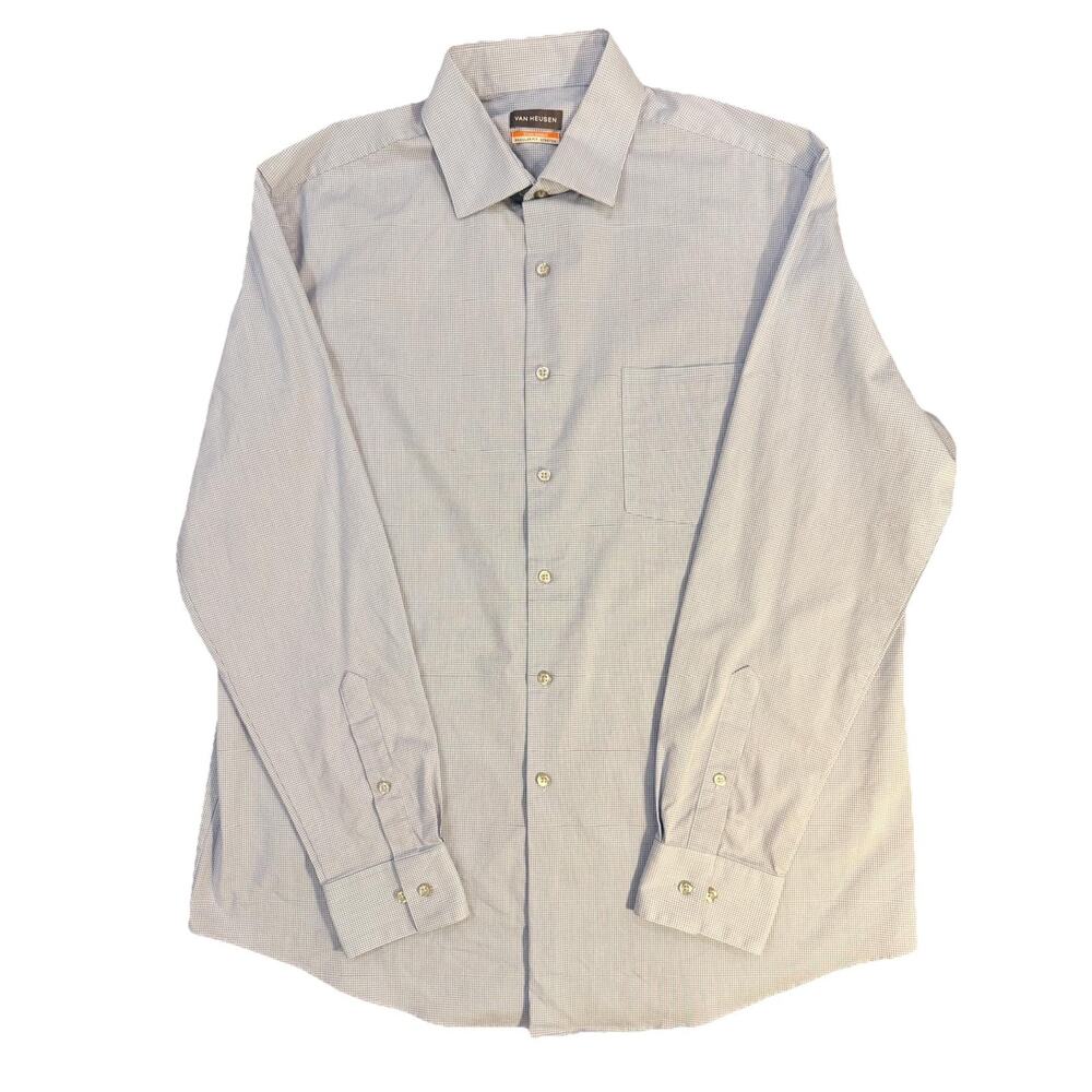 Van Heusen Regular Fit Stretch Dress Shirt Mens Large 16-16.5 Long Sleeves - Picture 9 of 11